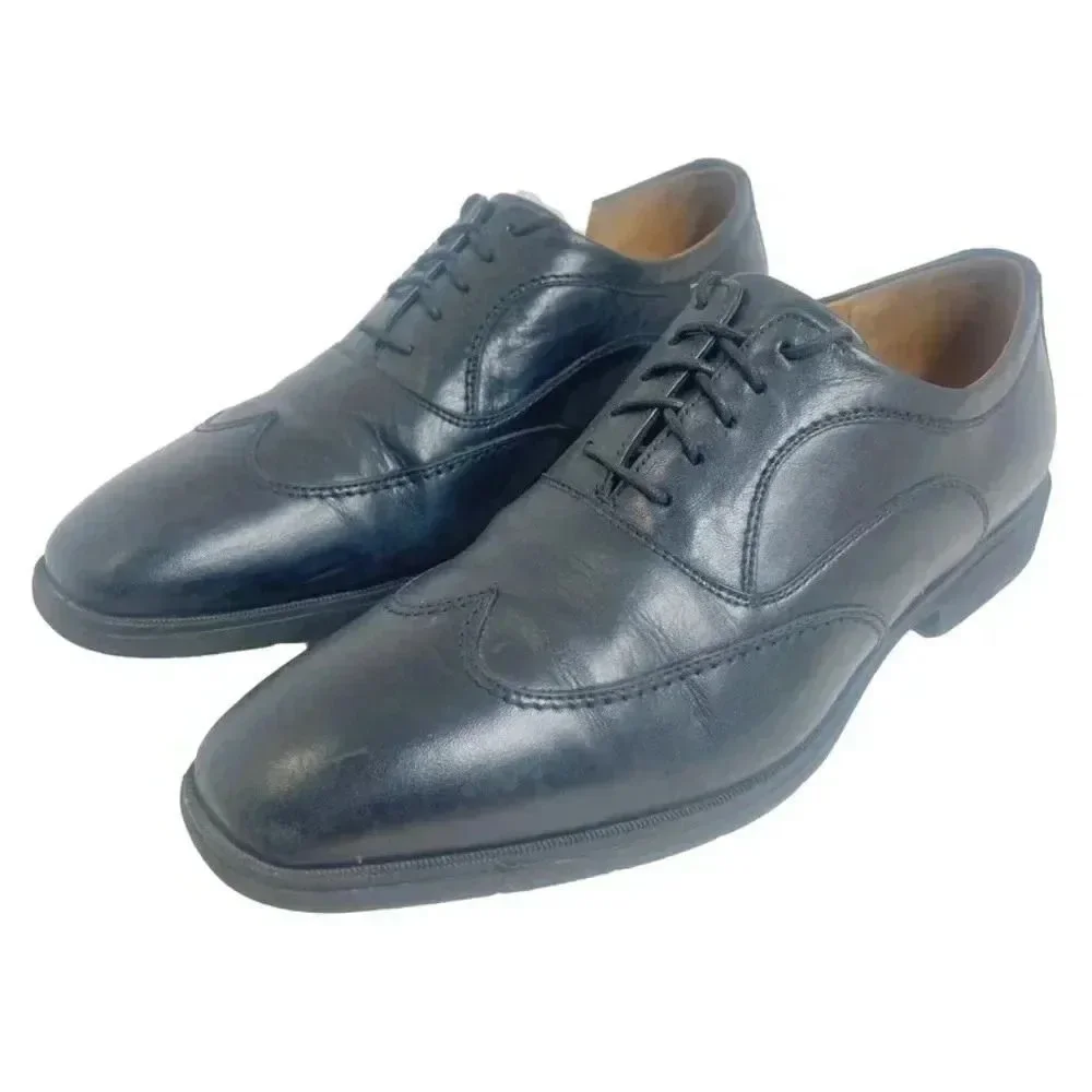 Johnston & Murphy Black Leather Wing TIp Men's Shoes Size 10